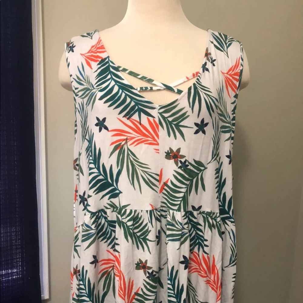 Palm print babydoll top